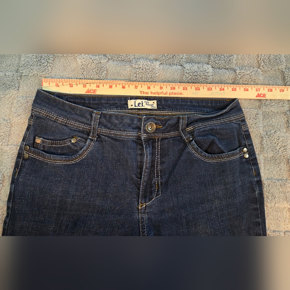 VTG LEI Sophia Hiphugger Flare Jeans Womens 13 Denim Low Rise ❤️Preloved - Picture 3 of 12